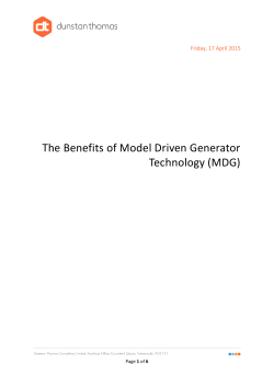 The Benefits of Model Driven Generator Technology (MDG)