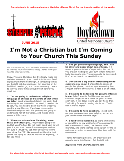 I`m Not a Christian but I`m Coming to Your Church This Sunday