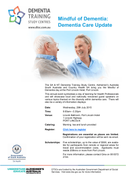 the Flyer - Dementia Training Study Centres