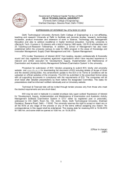 Notice inviting EOI for - Delhi Technological University
