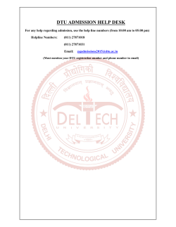 DTU ADMISSION HELP DESK