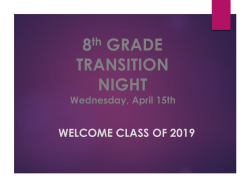 Duanesburg Central School District 8th Grade Transition Night