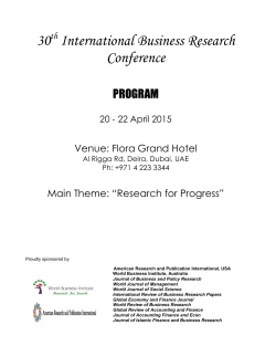 Program-Dubai Conference, April, 2015.