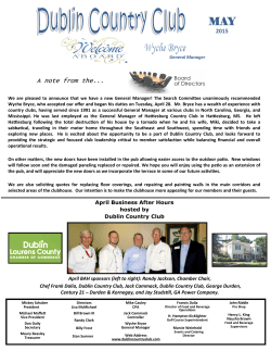 May 2015 Newsletter - Dublin Country Club
