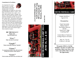 Youth football CAMP Brochure 2015