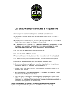 Car Show Competitor Rules & Regulations