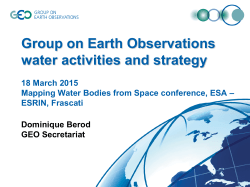 Group on Earth Observation water activities and strategy