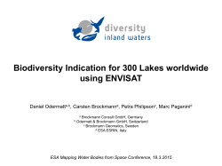 Biodiversity Indication for 300 Lakes worldwide using ENVISAT
