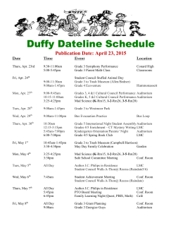 Duffy Dateline Schedule