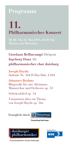 11. Philharmonisches Konzert - Die Duisburger Philharmoniker