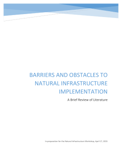 barriers and obstacles to natural infrastructure