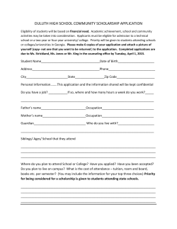 duluth high school community scholarship application