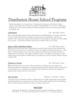 School Program Flyer - The Dumbarton House