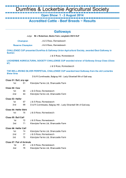 Dumfries Show 2014 Beef Result