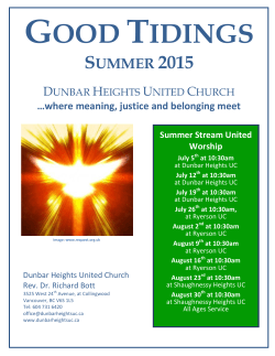 Glad Tidings from - Dunbar Heights United Church