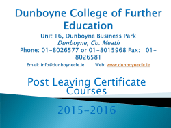 Prospectus 2015-2016 - Dunboyne College of Further Education