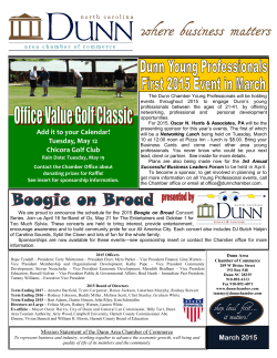 March 2015 Newsletter - Dunn Area Chamber of Commerce