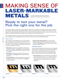 Making Sense of Laser Markable Metals