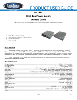 LP-18BC Desk Top Power Supply Owners Guide