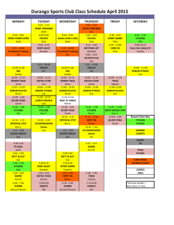 Durango Sports Club Class Schedule April 2015