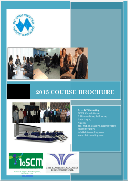 2015 Calender - DU&T CONSULTING