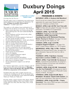 April 2015 Duxbury Doings