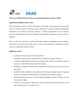 ARPPIS-DAAD Doctoral Scholarships