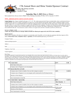 17th Annual Show and Shine Vendor/Sponsor Contract