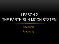 Lesson 2 The Earth-Sun