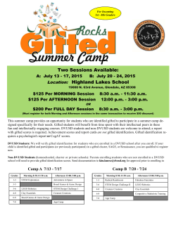 2015 Gifted Rocks Course Catalog/Registration Packet
