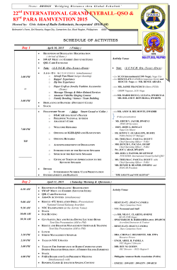 SCHEDULE of ACTIVITIES in PDF File - 22nd IGEB