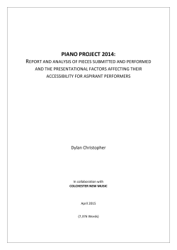PIANO PROJECT 2014: Report and analysis of