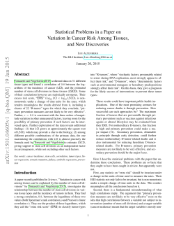 Statistical Problems in a Paper on Variation In