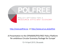 A Presentation to the DYNAMIX/POLFREE Policy Platform `An