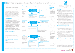 Benefits of targeted reading development sessions for Level 1 learners