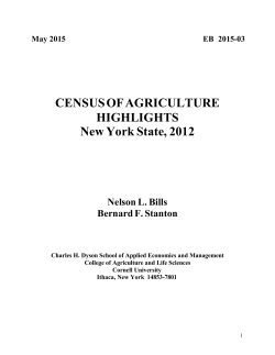 Census of Agriculture Highlights New York State 2012