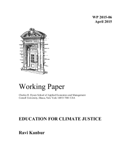 Education for Climate Justice - Department of Applied Economics