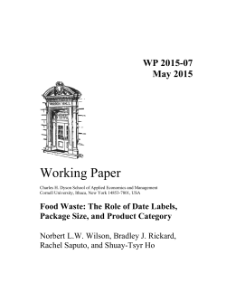 Food waste: The role of date labels, package size, and product