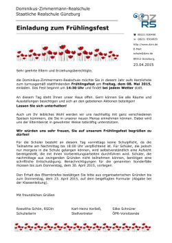 Einladung zum FrÃ¼hlingsfest - Dominikus-Zimmermann