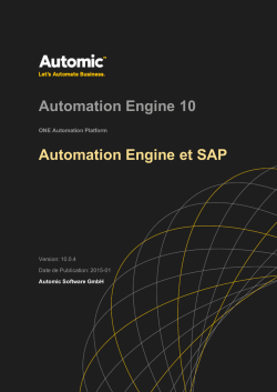 Automation Engine et SAP