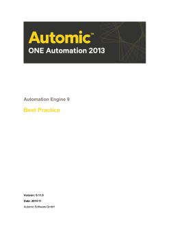 Automation Engine 9 Best Practice