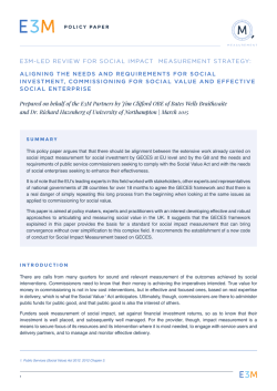 E3M_Impact Policy Paper_March 2015