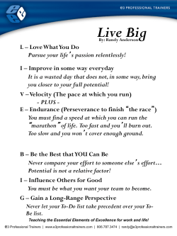 Live Big One Sheet - e3 Professional Trainers