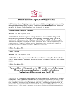 Student Summer Employment Opportunities