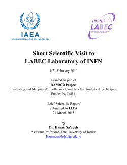 Hanan Sa`adeh-Report-Scientific Visit to LABEC Laboratory