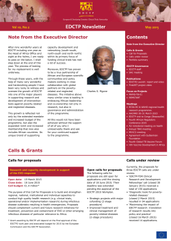 EDCTP Newsletter May 2015
