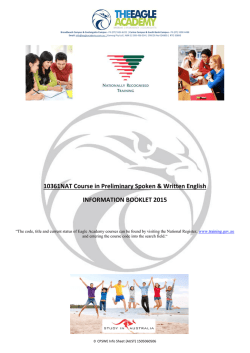 10361NAT Course in Preliminary Spoken & Written English