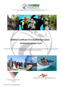Certificate IV in Outdoor Recreation (Australian) â SIS40313