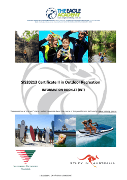 SIS20213 Certificate II in Outdoor Recreation