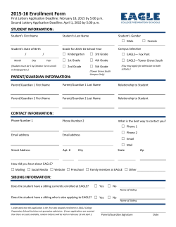 2015-2016 Lottery Application Form